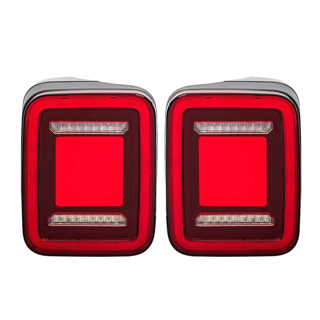 2PCS LED Rear Tail Light Assembly For Jeep Gladiator JT 2020-2025 Brake Turn Signal Reverse Running Lights Red Lens