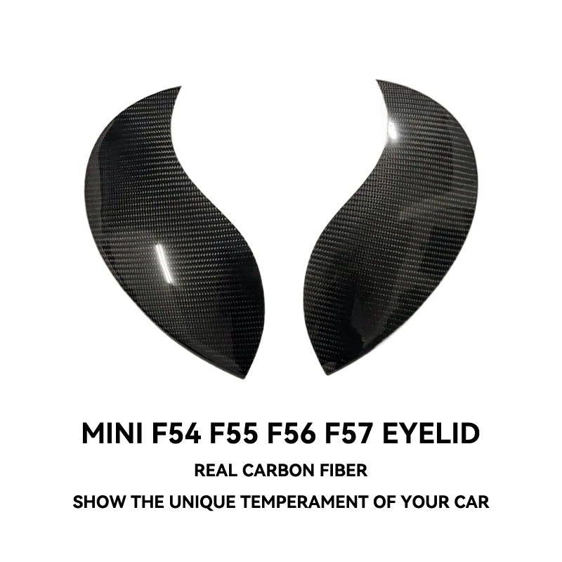 Carbon Fiber Car Headlight Eyebrows Cover FRP Front Angry Eyelids For MINI F54 CLUBMAN F57 CABRIO 3 doors F55 F56 COOPER S