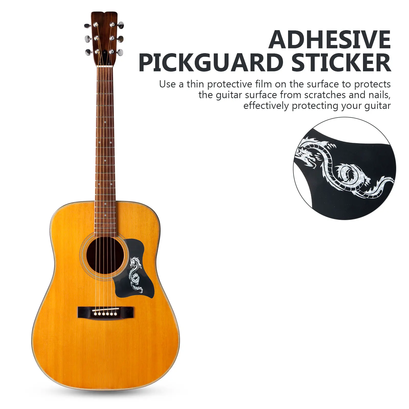 

10 Pcs Guitars Sticker Self Adhesive Plastic Personality Decal for Folk Travel