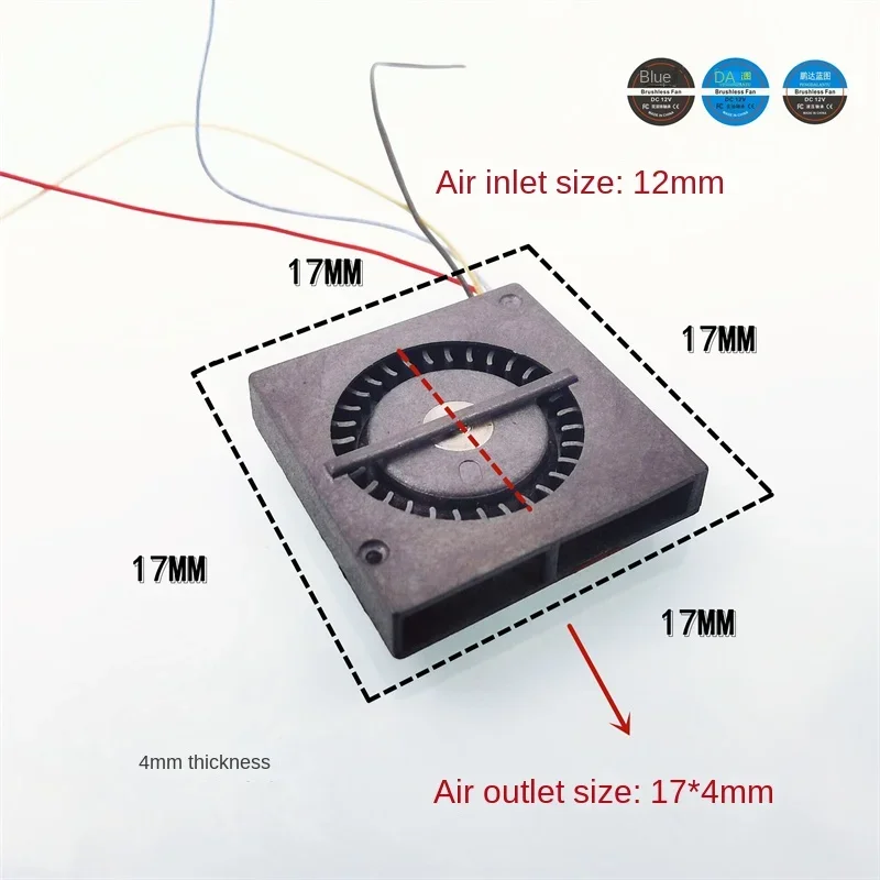 17*17*4M BSB01703HA3-00 Miniature Turboblower 1704 High RPM 1.7CM Temperature Controlled PWM Drone 5V Fan