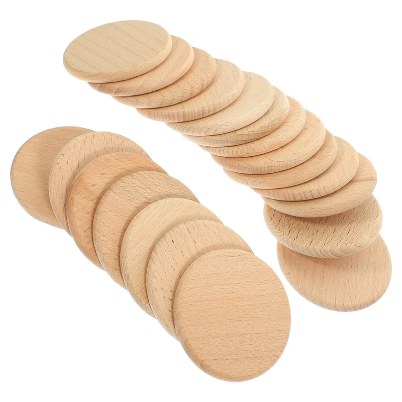 

100pcs 6cm Unfinished Wood Blank Discs Coin Slices Tokens for DIY Craft Painting Home Decor Ornament