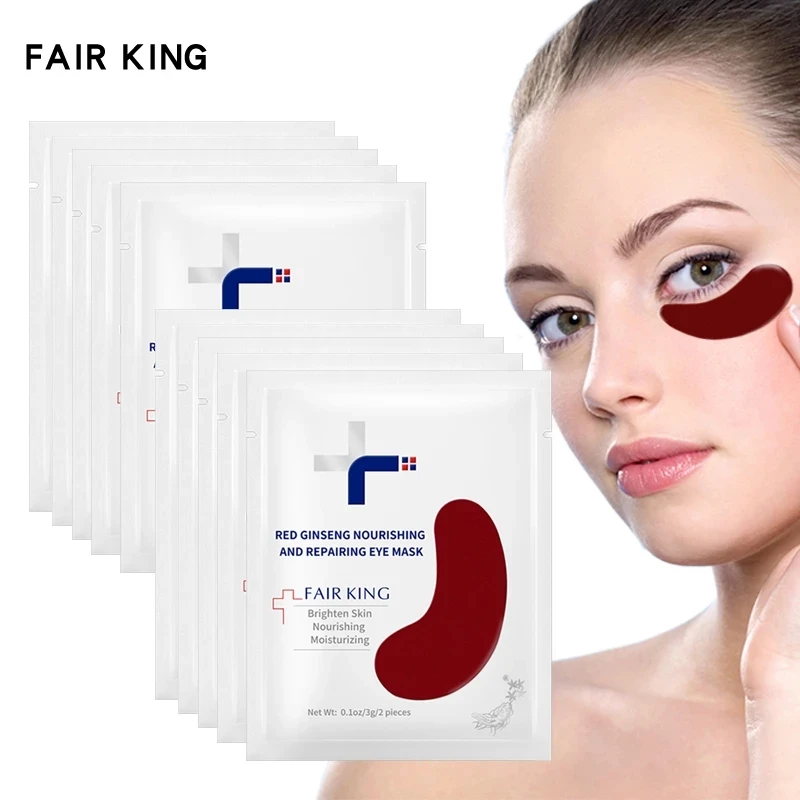 

5Pairs/Lot Red Ginseng Eye Mask Nourishing Collagen Eye Patches Dark Circles Remove Anti-Aging Moisturizing For Eyes Skin Care