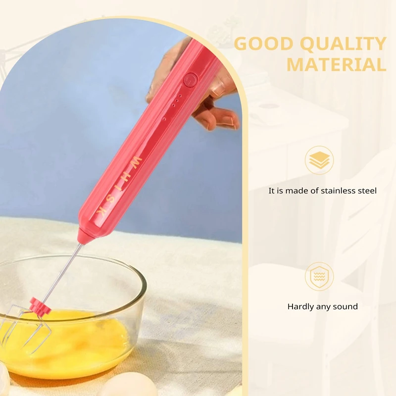 

Вспениватель молока USB перезаряжаемый электрический венчик для взбивания яиц ручной блендер для кофе бытовой шейкер для молока миксер вспениватель пенообразователь красный