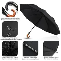 Genuine Parachase Folding Umbrella Brand Business Men Automatic Umbrella Rain Windproof Curved Handle Prasols for Adult