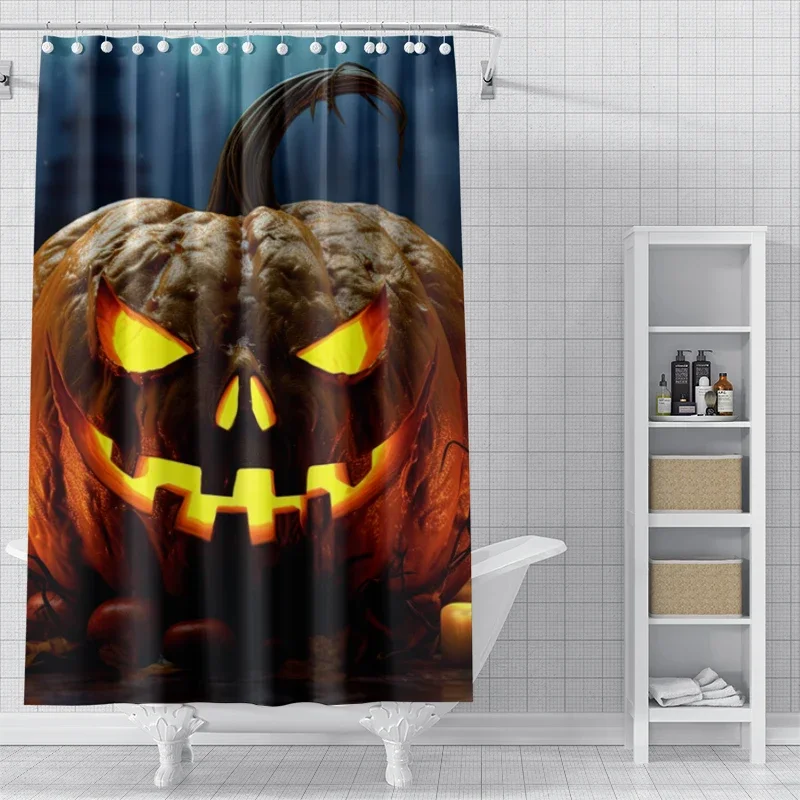 Home decoration shower curtains bathroom waterproof curtain fabric Modern Nordic Living Room happy Halloween Autumn Pumpkin