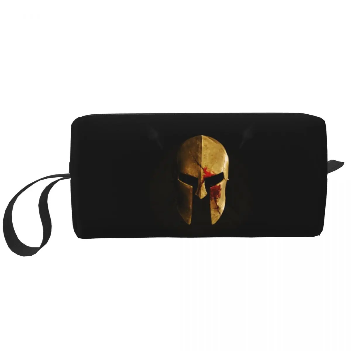 Custom Spartan Helmet Sparta Skull Toiletry Bag for Women Cosmetic Makeup Organizer Ladies Beauty Storage Dopp Kit Case