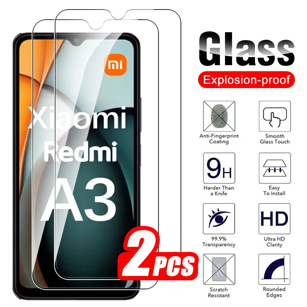 For Xiaomi Redmi A3 Screen Protector For Xiaomi Redmi A3x A1 A1+ A2 A2+ Plus 10C 12C 13C 14C 4G Protective Tempered Glass Films