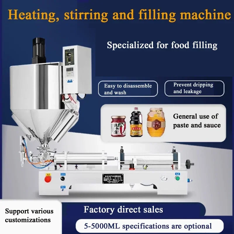 

Semi-automatic Single-head Quantitative Filling Machine Single-head Paste Heating And Stirring Type Filling Machine