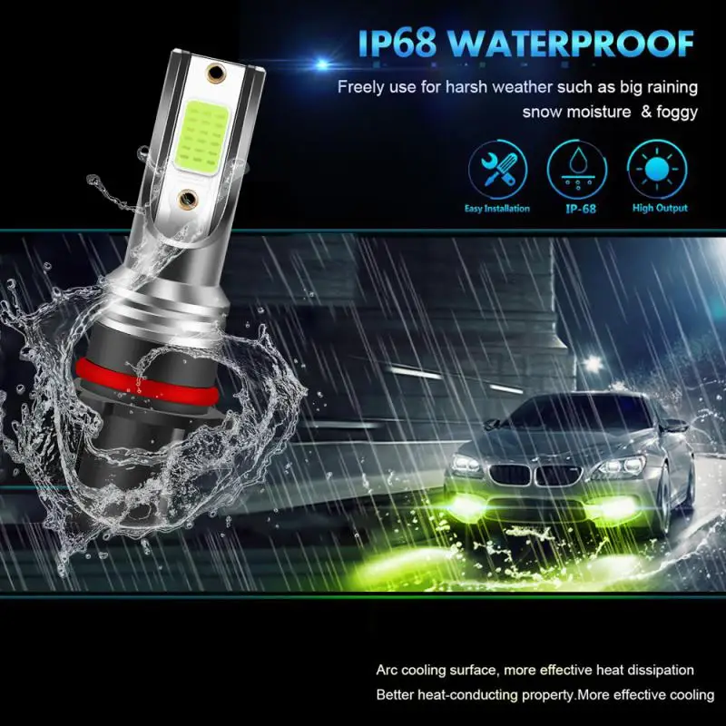Universal Plug and Play LED Farol de carro, Lâmpadas de nevoeiro, Acessórios super brilhantes do carro, Lâmpada Dob, P13W, 120W, 26000lm