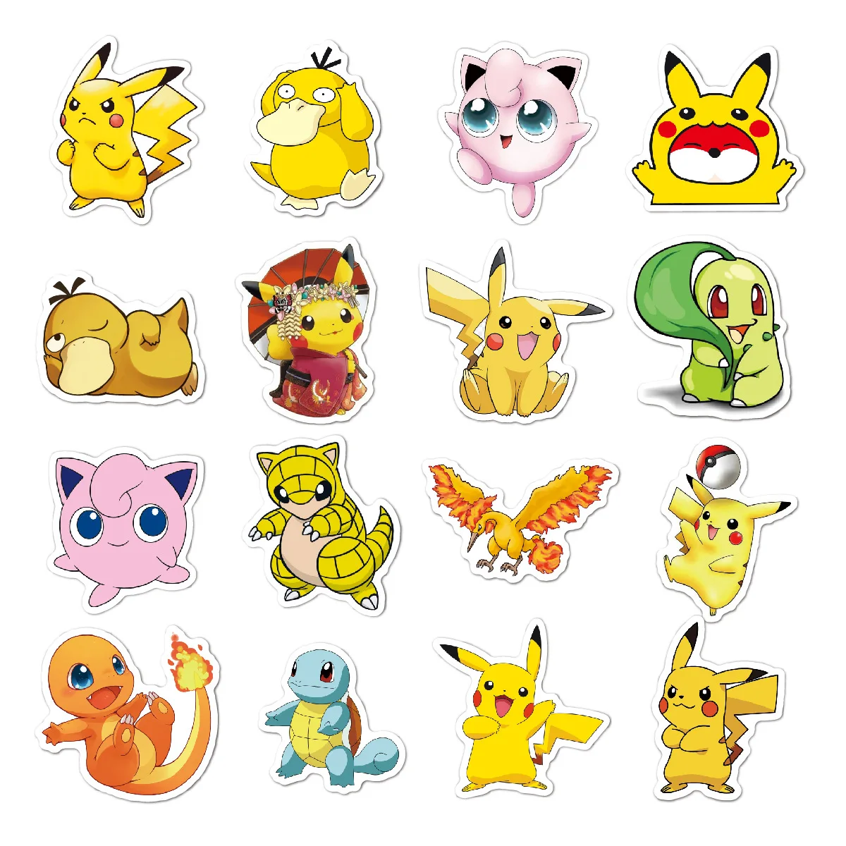 100pcs Kawaii Pokemon Anime Stickers Pikachu Stickers Laptop Suitcase Skateboard Guitar Phone Cartoon Stickers Kid Gift Toys