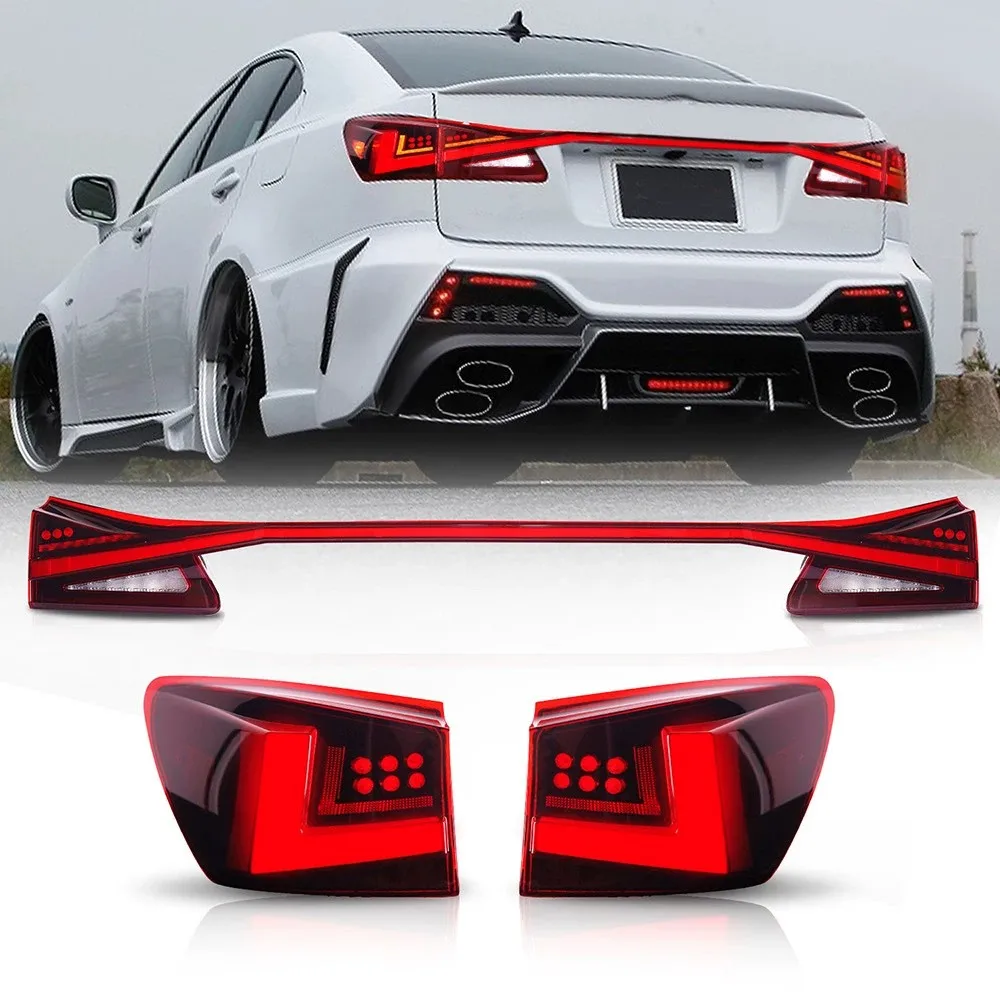 Для Lexus IS250 IS350 ISF светодиодные задние фонари 2006-2013 годов выпуска, автомобильные запчасти с динамическим указателем поворота.