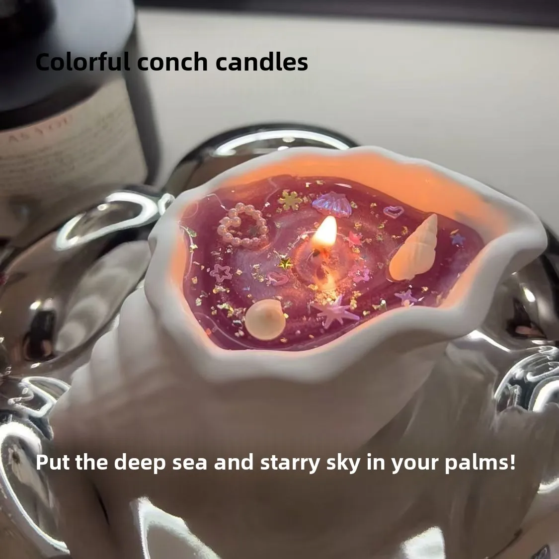 2025 Conch Shell Gypsum Scented Candle Creative Gift Girls Jelly Hand Ocean Ornament Romantic Premium Fragrance