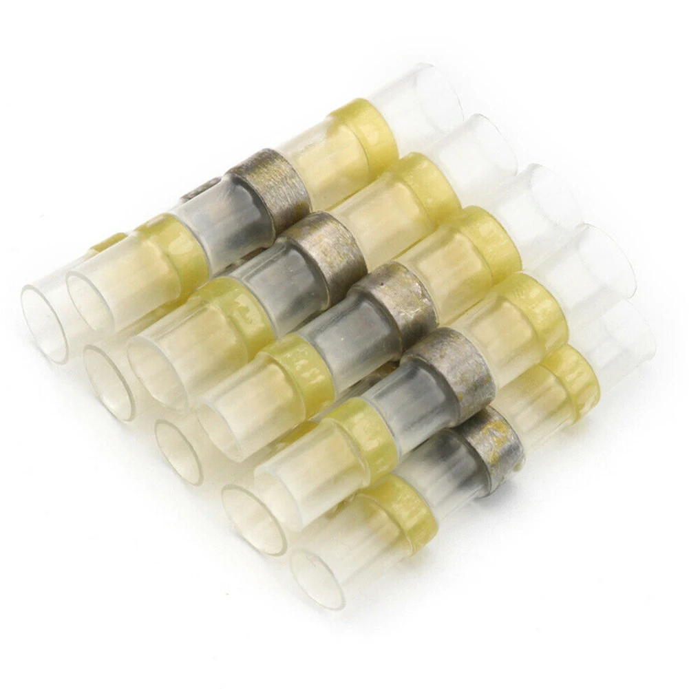 400Pcs Crimp and Solder Seal Butt Connectors with Polyolefin Heat Shrink Tubing for Weatherproof Electrical Joints