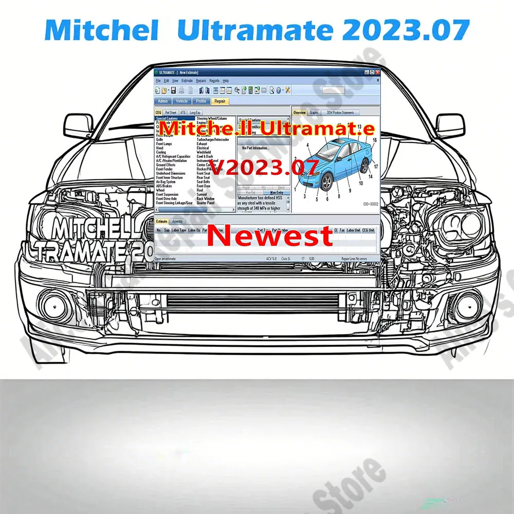 

MITCHell ULTRAMATE 2023.07 obd2 scanner COMPLETE ADVANCED ESTIMATING SYSTEM+Patch for never expire+can installed indefinitely