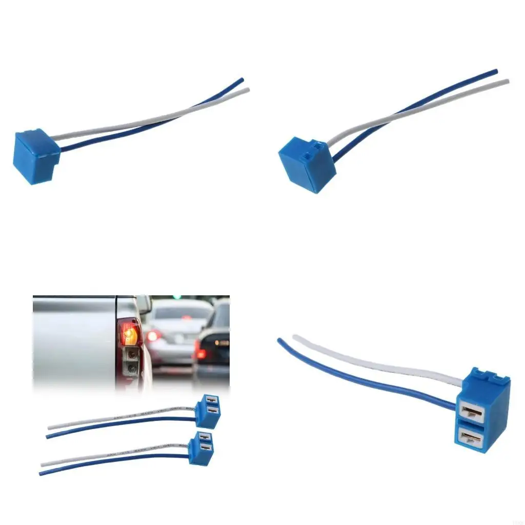2Pcs H7 Ceramic Wire Wiring Harness Headlight Socket Connector Plug Extension New