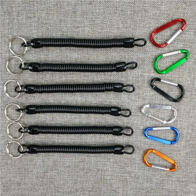 Pesca Reel Cordas Com Secure Lock Pesca Lanyards Boating Cordas Camping Mosquetão Acessórios De Ferramentas 1Pc Elastique Peche