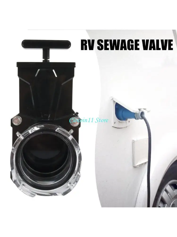 Y1UB Manual Control 3 Inch Campers Trailer Waste Valves High Strength Plastic Construction Leak Proof Design For Outdoor Use