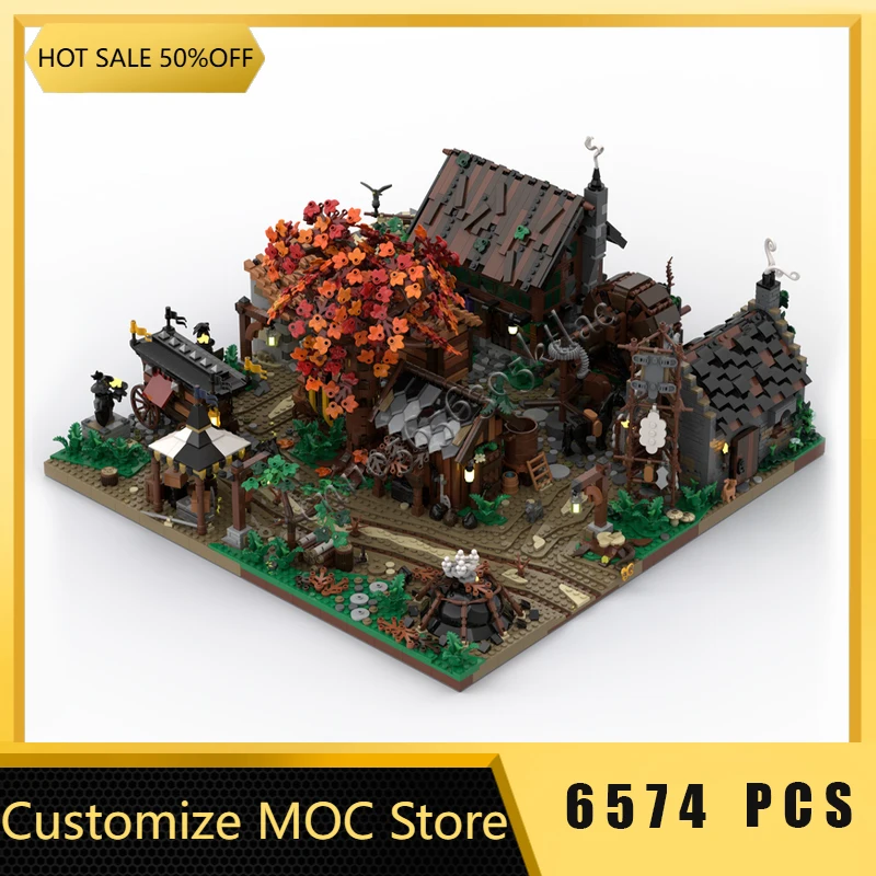 6574 قطعة وحدات مدينة القرون الوسطى رائحة الكريهة Outskirts نموذج اللبنات مجموعات التعليم الجمعية الطوب لعب الاطفال هدايا عيد الميلاد #2