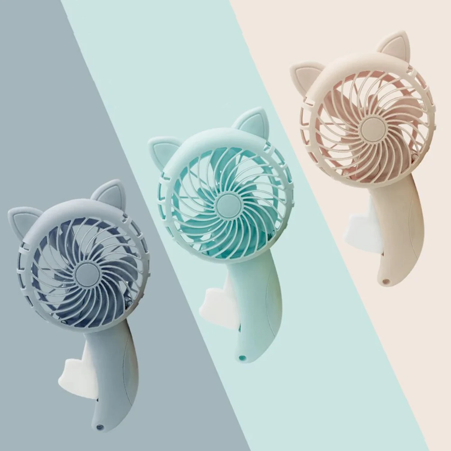 New Adorable, Compact and Travel-Friendly Mini Cartoon Fan for Instant Coolness - Cute and Portable Cooling Companion - Refreshi