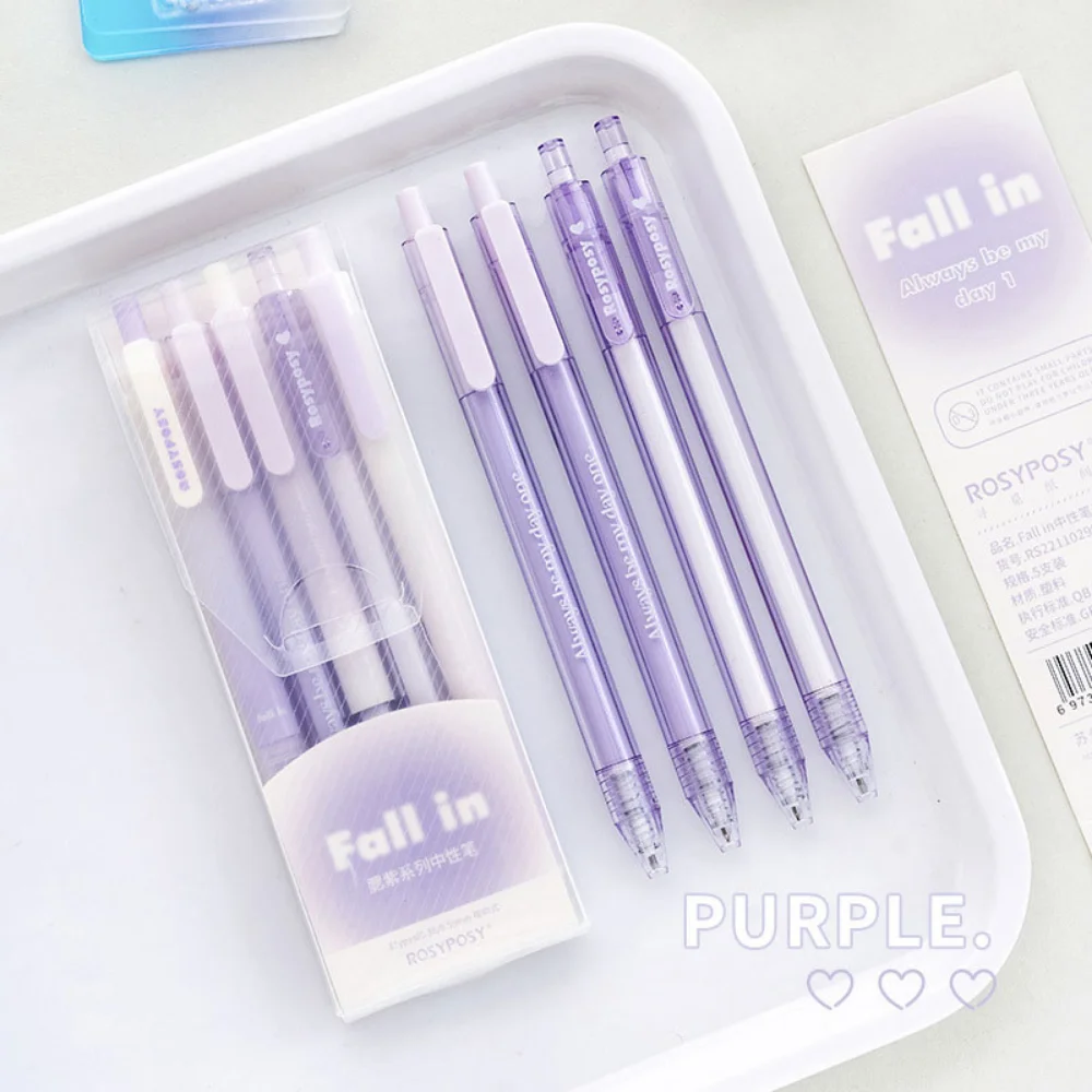 5 шт./кор. набор гелевых ручек с градиентом, ручная учетная запись INS, красивая ручка 0,5 мм/0,38 мм для студентов, канцелярские принадлежности, офисные аксессуары