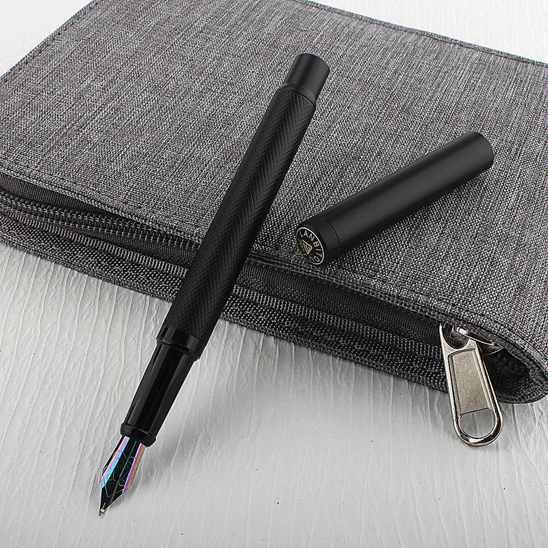 

New Metal Fountain Pen 0.6-0.7mm Nib EF/M/Bent Beautiful Tree Texture Excellent Writing Business Office Pen