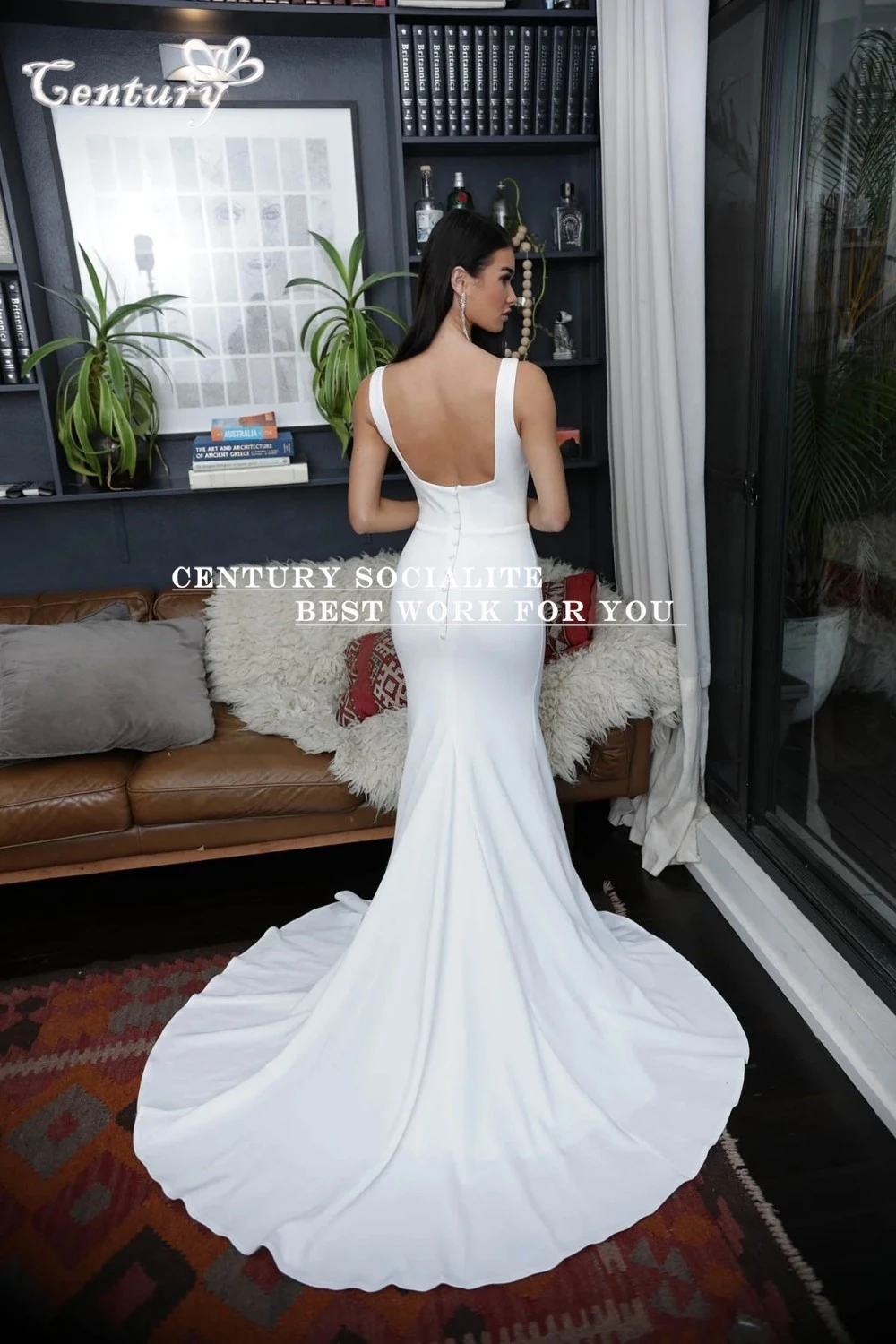 Simple Plain Mermaid Wedding Dresses 2025 Sleeveless Square Neck Backless Bridal Gowns vestido noiva casamento civil Customized