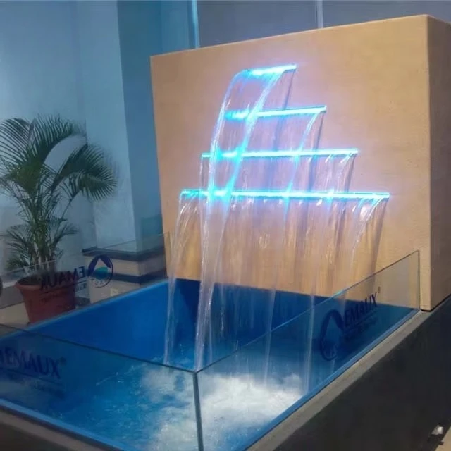Acrylic Water Descent Waterfall Pb Emaux Water Descent Rgb Water Descent with Led Light Control Box
