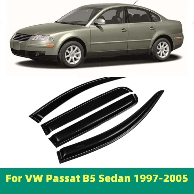 For VW Volkswagen Passat B5 Sedan 1997-2005 Car Door Window Visor Rain Sun Guard Deflector Trim Shade Awning Shelter Raincoat