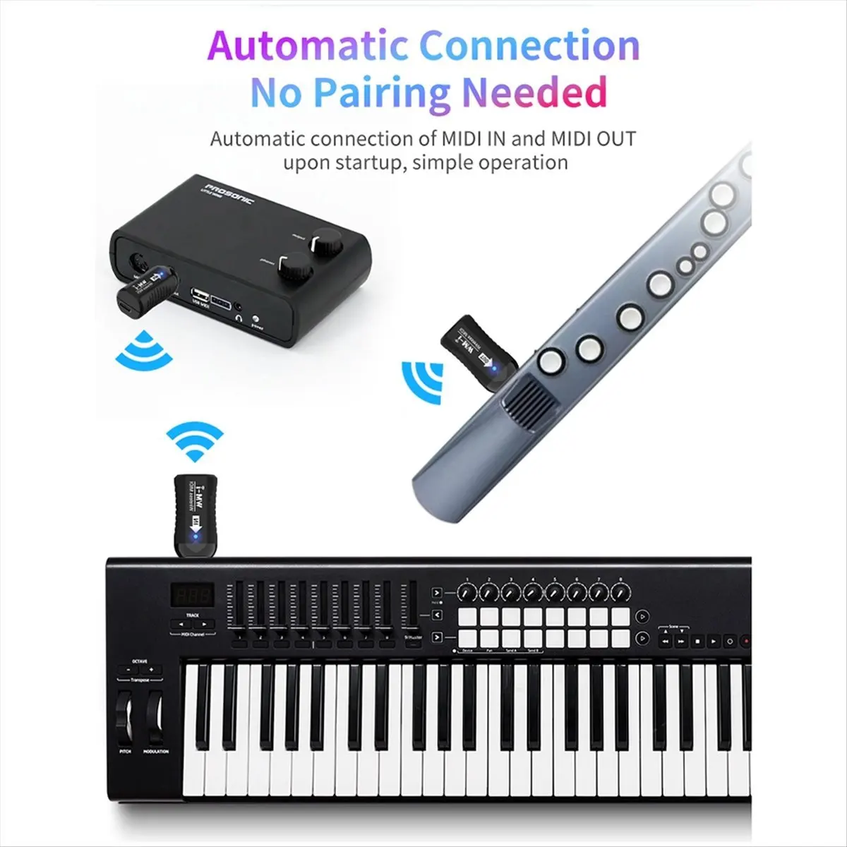 

Беспроводная MIDI-система A61P с перезаряжаемым аккумулятором: аудиоприемник и передатчик, беспроводной MIDI-адаптер для цифрового пианино и клавиатуры