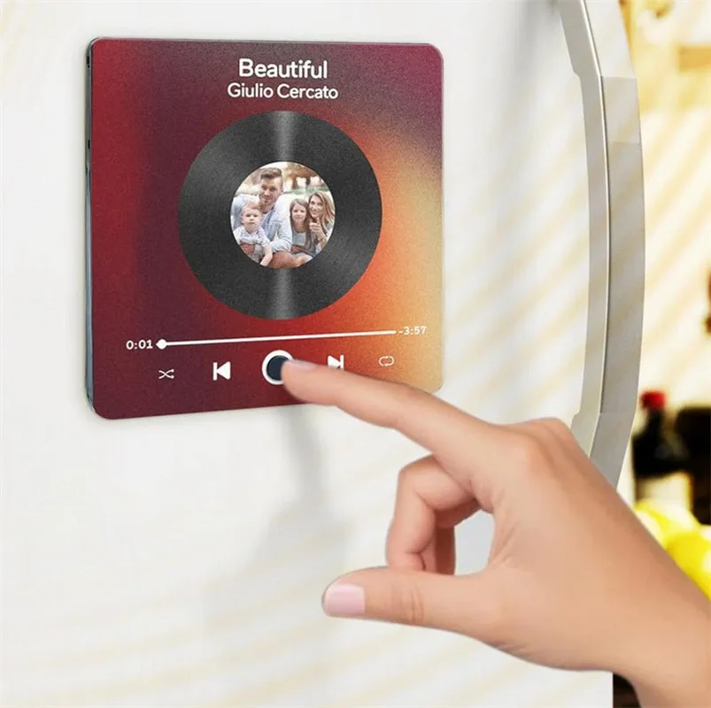 Personalisierter Musik-Kühlschrankmagnet, individuelles Album, Kühlschrankmagnet mit integriertem Musik-Player, lustiger Kühlschrankmagnet für Liebhaber, Mutter
