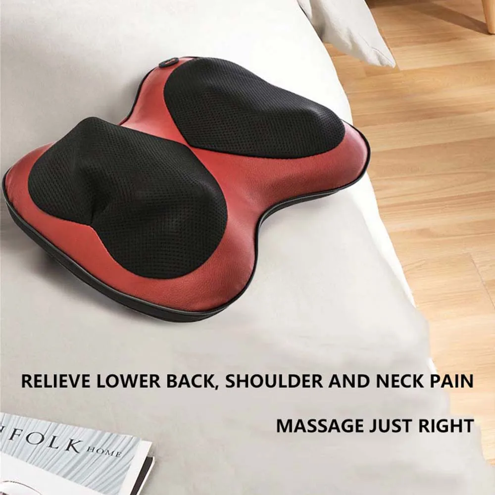 Multifunctional Electric Massage Cushion Neck Shoulder Waist Back Remote Control Deep Kneading Shiatsu Heating Pain Relieve