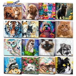 Pintura sin marco fotopersonalizada por números, imágenes de animales en lienzo, pintura acrílica por número, decoración del hogar, pintura Digital