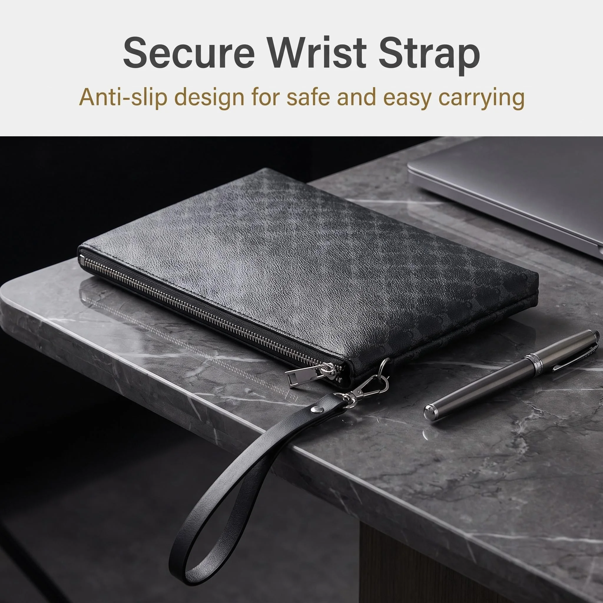 PU-Mode-Clutch für Herren, große Geldbörse für den Geschäftsalltag, Handgelenktasche, große Münztasche, Aufbewahrungstasche – Detail 6