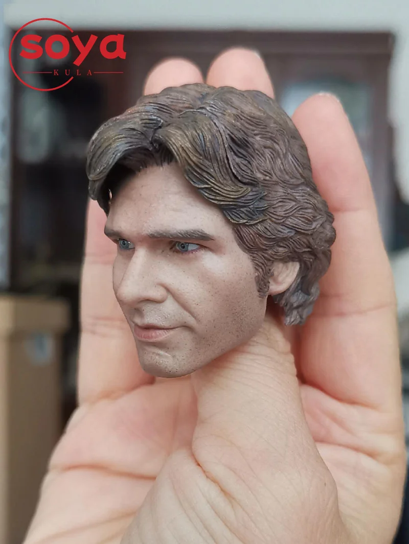 1/6 Scale Smiling Harrison Ford Head Sculpt Carving Model Fit 12'' Male Soldier Action Figure Body Dolls