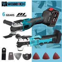 WOBERICH Oscillating Multitool Tool Cordless Electric Saw Band Trimmer Cutter Woodworking Tool Kit 6 Gears for Makita 18V