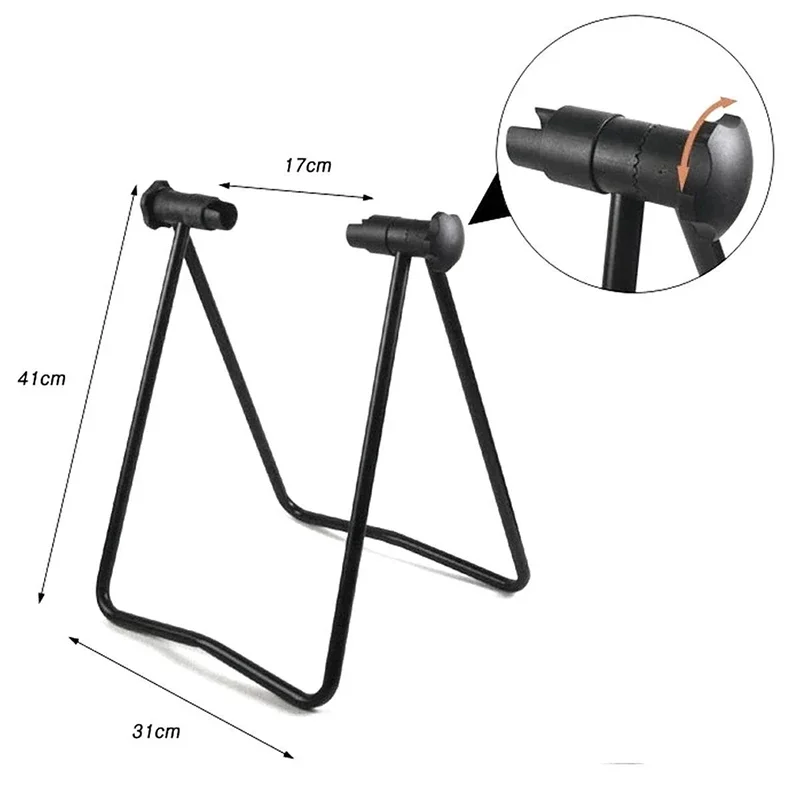Portable Universal Flexible Bicycle Mountain Bike Display Triple Wheel Hub Repair Stand Kick For Parking Holder Folding image 5