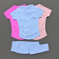 2 Piece Women Solid Color Set Summer Casual Short Sleeve T-Shirt High Waist Long Pants Soft Breathable Tracksuit Daily Outfit - Image 5