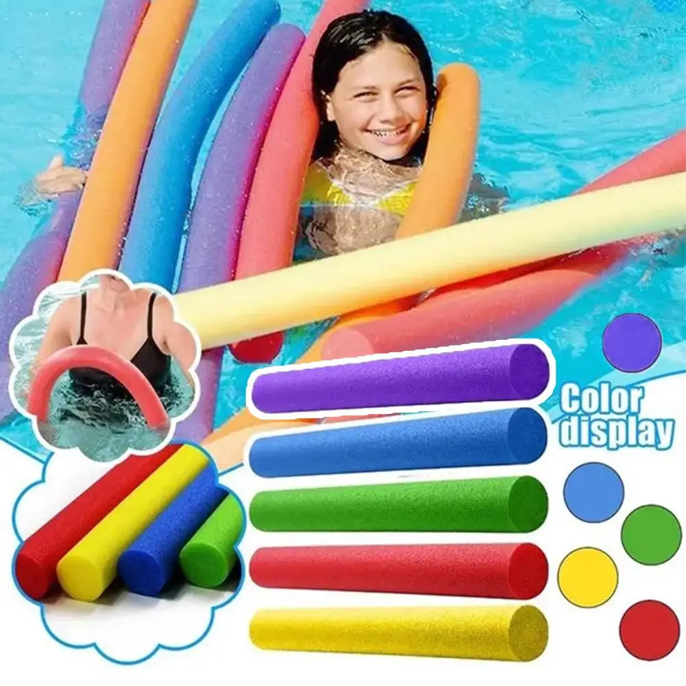 Flotador de fideos de espuma Multicolor para piscina, palo de flotabilidad para ayuda de natación, entrenamiento para principiantes, Ad A1M7