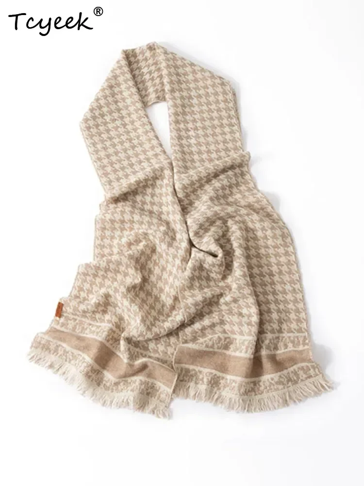 Formal Adult Scarf 100% Cashmere Scarf Unisex Shawl Autumn Winter Warm Mixed-use Wraps Office Woven Ornament Thousand Bird Grid