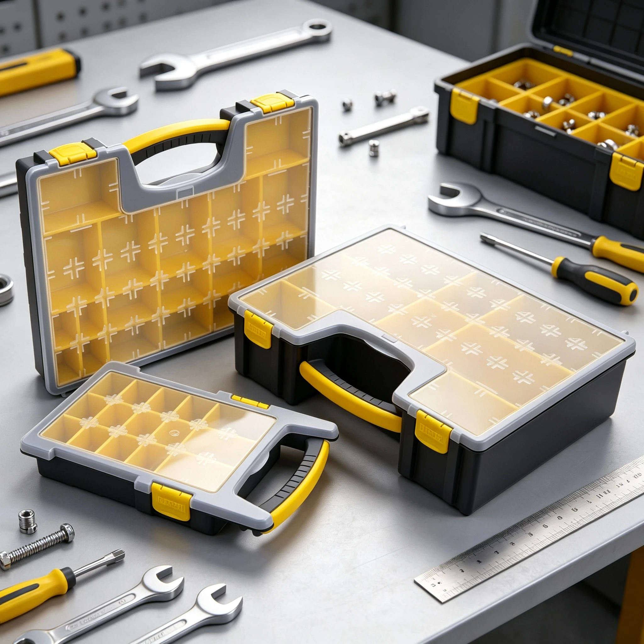 1pc Parts Box, Tool Box, Lid, Hardware Screws, Classification Box, Storage Box, Transparent Detachable Tray, Storage Box