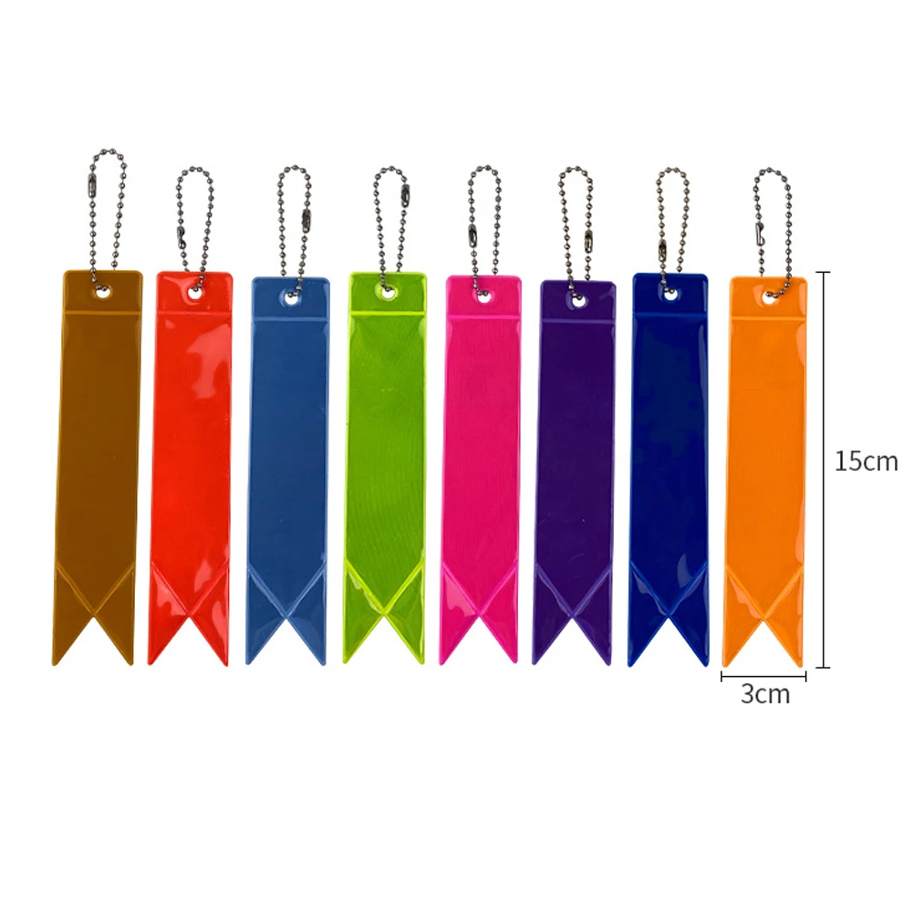 Luminous Key Ring Reflective Keychain Strap Key Chain 10 Colors Reflective Strip Pendant Key Chain Charm Bag Pendant