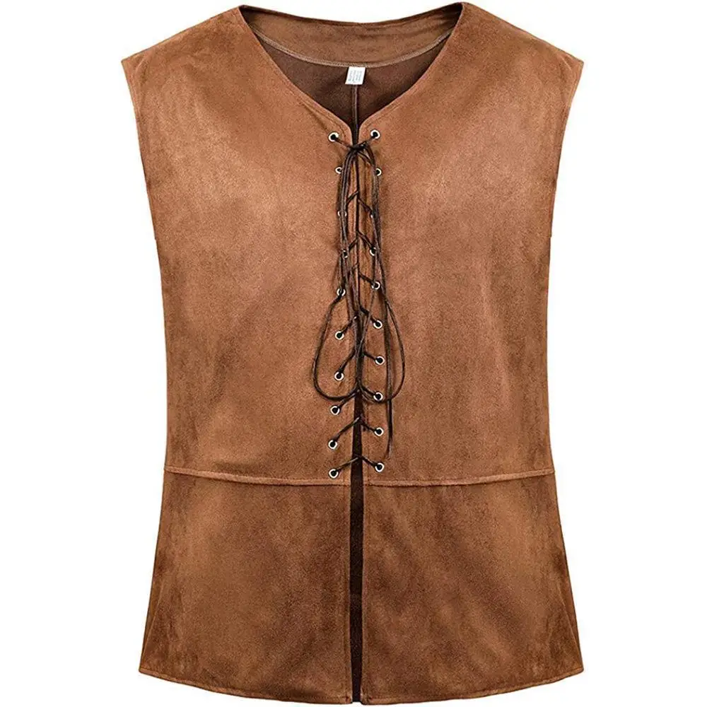 Medieval Renaissance Pirate Gothic Steampunk Vest Lace-Up Vest