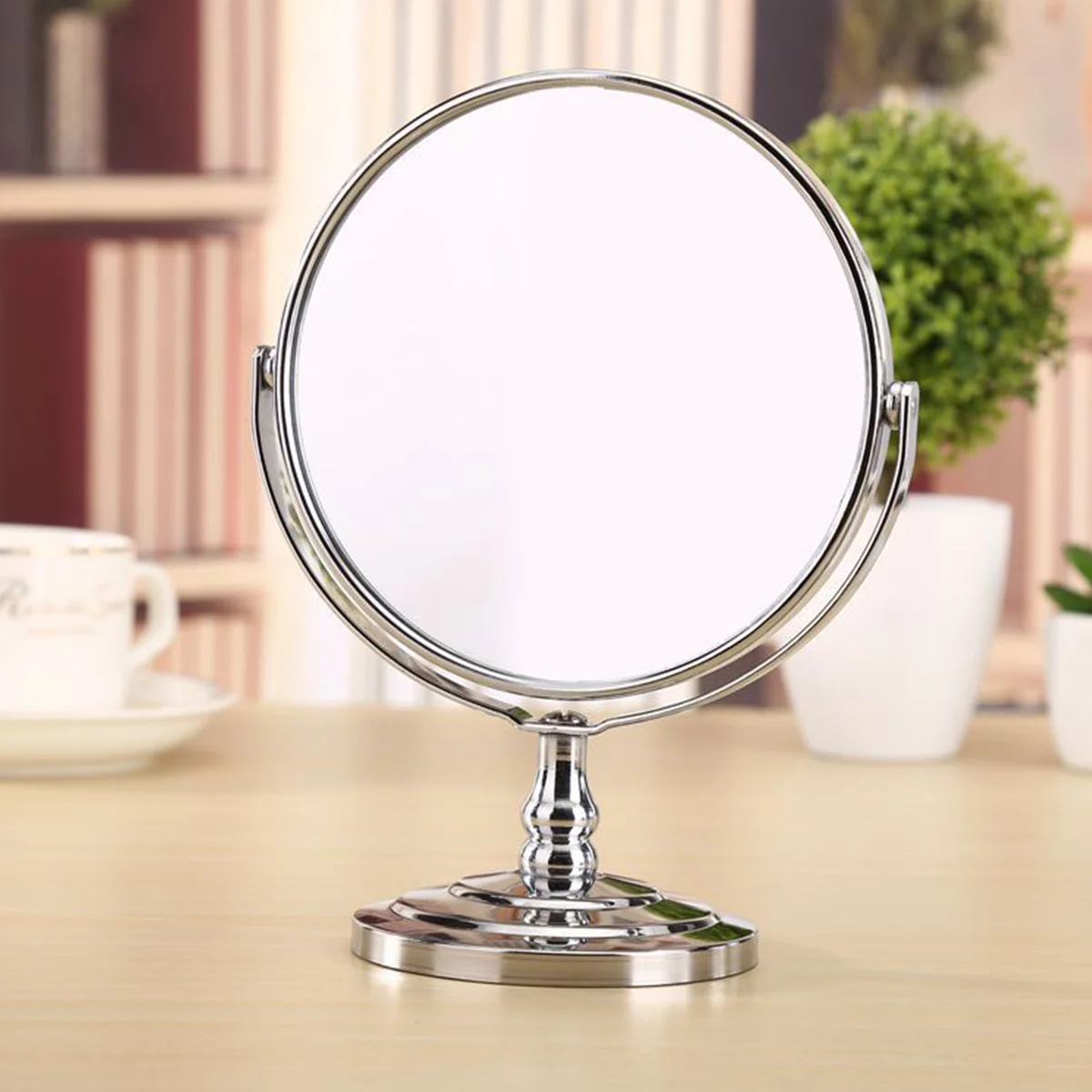 Espelho de maquiagem giratório de dupla face, espelho de vaidade de mesa para uso diário, banheiro, quarto, mesa decorativa