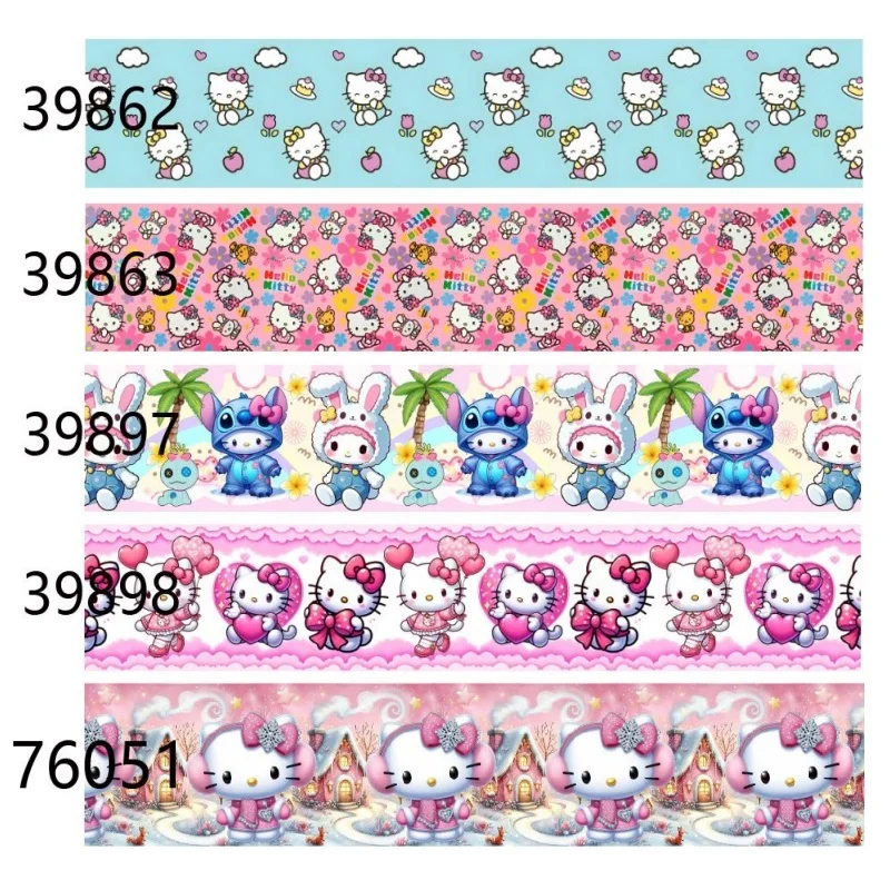 

(5yards) Sanrio Valentine's Day Grosgrain Ribbon for Hairbows Gift Packaging Crafts Materials DIY Accessorics