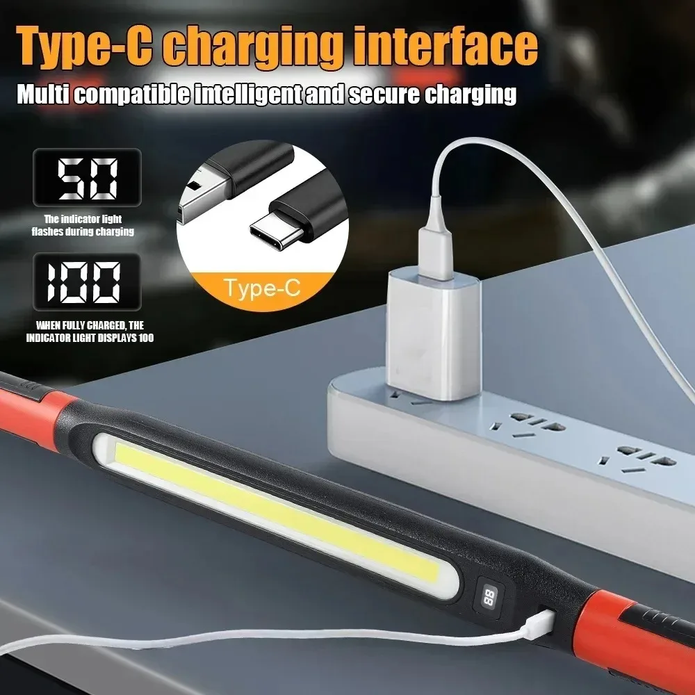 automotive mechanics rechargeable led flashlight VICOODA Work Light with Magnetic Base Hanging Hook, 360 Rotate 5 Modes, Mechanic for Car Repair, Grill, Outdoor, Emergency, Tight Spaces its compact and portable Dyegold Flexible LED Work Light
