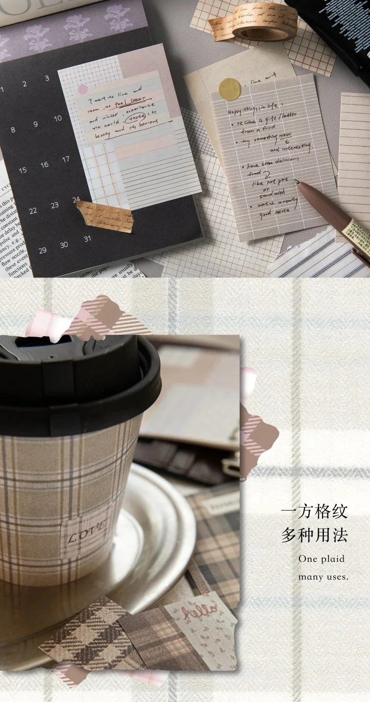 50 Stück Kreatives Kariertes Dekor-Scrapbook Vintage Materialpapier-Set DIY Junk Journal Collage Fotoalbum Retro Hintergrundpapier – Detail 10