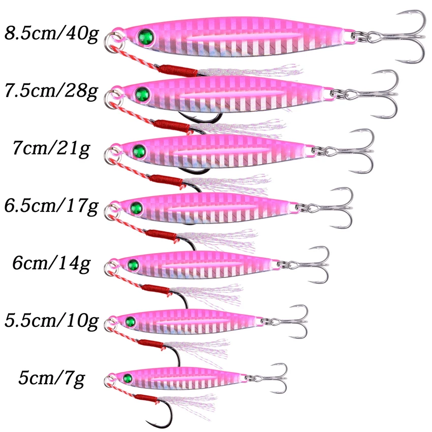 10pcs Metal Slow Cast Jigs Carp Fishing Lure 7G 10G 14G 17G 21G 28G 40G Spoon Crankbait Jig Wobbler Bait Sea Fishing Lures Pesca