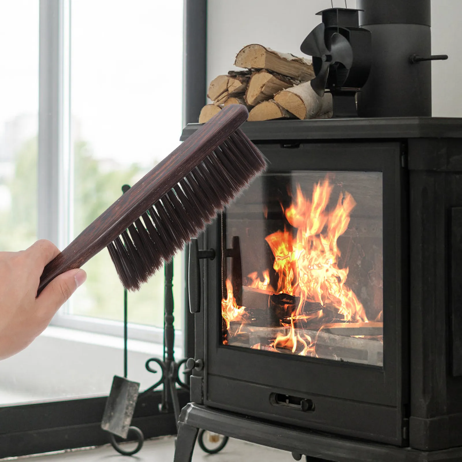 

Щетка для очистки каминов с длинной ручкой и мягкой щетиной, деревянная ручная щетка-метла для уборки пыли с диванов, кроватей, автомобилей, мебели, каминов