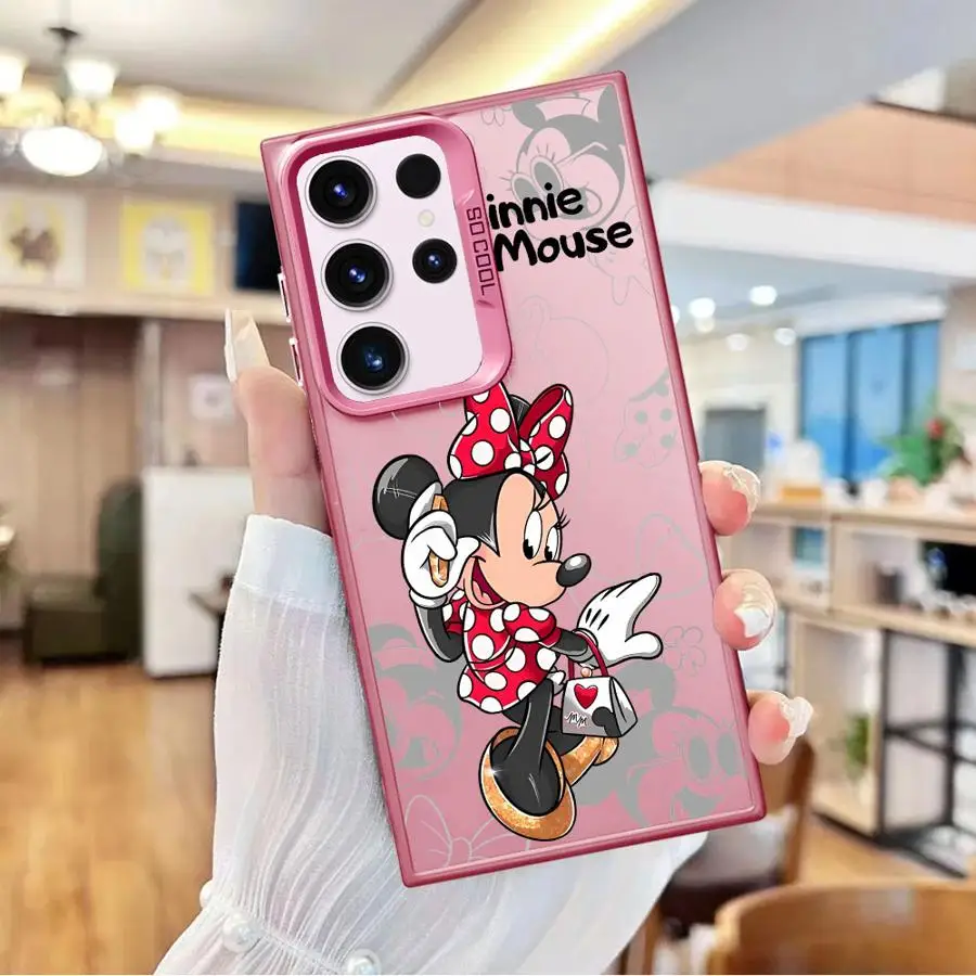 Funda a prueba de golpes para Samsung Galaxy S24 S23 S22 Ultra S20 FE S21 Plus Note 20 funda de silicona para teléfono ratón Minnie Disney dibujos animados