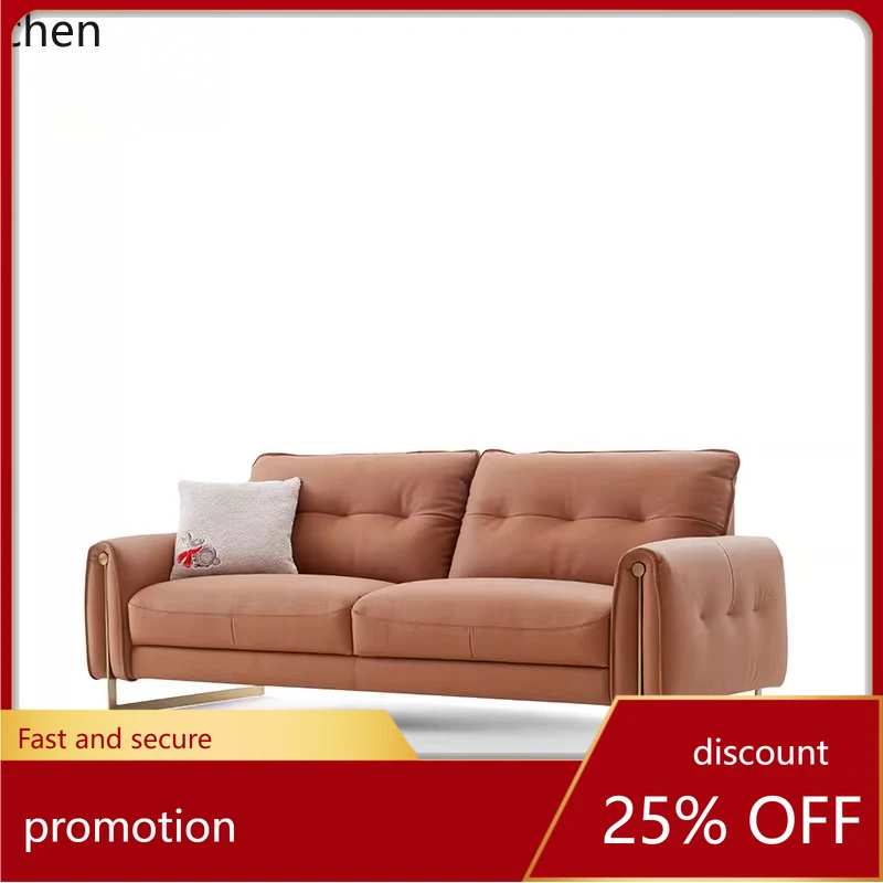 CZ Italian light luxury leather sofa living room small apartment leather sofa home accessories home decor